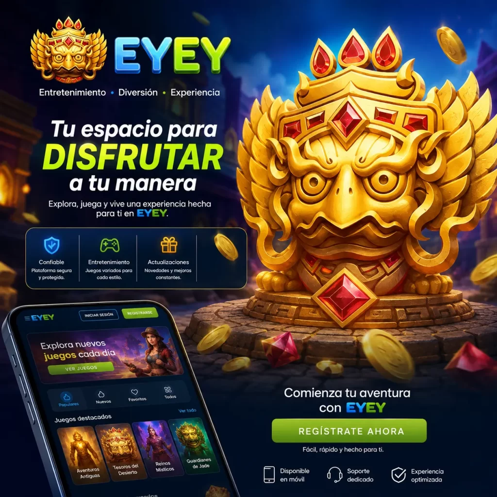 Portal oficial de EYEY Juegos en México con interfaz segura para descarga de APK y acceso rápido